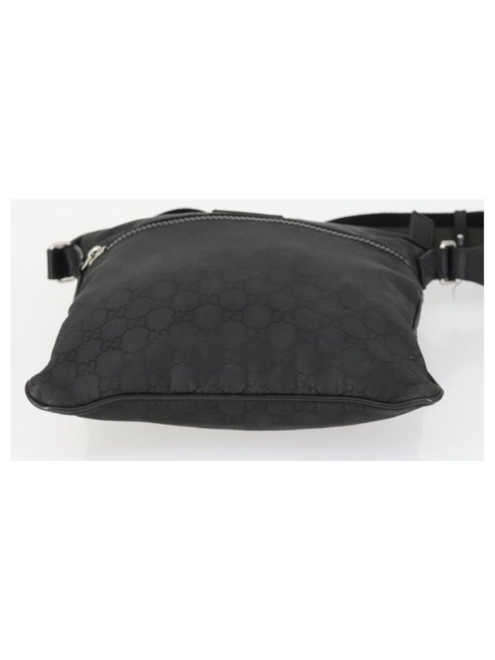 Authentic GUCCI GG Canvas Shoulder Bag Nylon Black Silver 449184 - Picture 5 of 16
